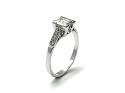 Palladium Carre Cut Diamond Ring