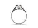 Palladium Carre Cut Diamond Ring