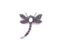 Silver Marcasite & Opal Dragonfly Brooch