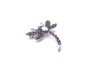 Silver Marcasite & Opal Dragonfly Brooch