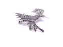 Silver Marcasite Hummingbird Brooch