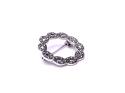 Silver Marcasite Round Twisted Brooch