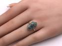 Silver Marcasite & Turquoise Art Deco Style Ring