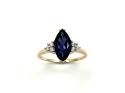 9ct Yellow Gold Iolite & Zircon Ring