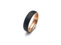 Tungsten Carbide Black Ring Rose Gold IP Plating