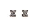 Silver Marcasite CC Stud Earrings