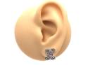 Silver Marcasite CC Stud Earrings