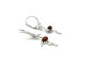 Silver Amber Flamingo Drop Earrings