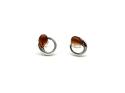 Silver Amber Fancy Circle Stud Earrings