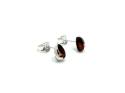 Silver Amber Fancy Stud Earrings