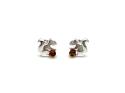 Silver Amber Squirrel Stud Earrings