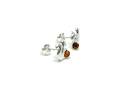 Silver Amber Squirrel Stud Earrings