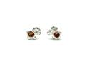 Silver Amber Elephant Stud Earrings