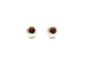 Silver Amber Scallop Shell Stud Earrings