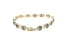 9ct Yellow Gold Emerald & Diamond Bracelet