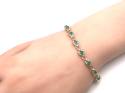 9ct Yellow Gold Emerald & Diamond Bracelet