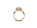 9ct Yellow Gold Aquamarine & Diamond Halo Ring