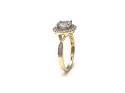 9ct Yellow Gold Aquamarine & Diamond Halo Ring