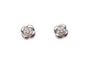 9ct White Gold Diamond Flower Cluster Earrings