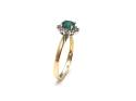 9ct Yellow Gold Emerald & Diamond Cluster Ring