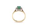 9ct Yellow Gold Emerald & Diamond Cluster Ring