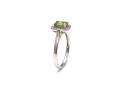 9ct White Gold Peridot & Diamond Cluster Ring