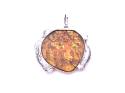 925 Amber Tiger Face Pendant