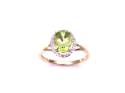 9ct Yellow Gold Peridot & Diamond Cluster Ring