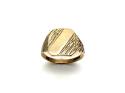 9ct Yellow Gold Bark Effect Signet Ring