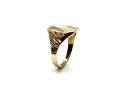 9ct Yellow Gold Bark Effect Signet Ring