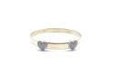 9ct Yellow Gold CZ Double Heart Expandable Bangle