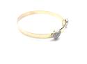 9ct Yellow Gold CZ Double Heart Expandable Bangle