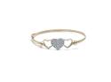 9ct Yellow Gold Baby CZ Heart Bangle