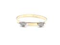 9ct Yellow Gold CZ Double Golve Expandable Bangle