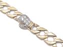 9ct Yellow Gold CZ Boxing Glove Curb Bracelet