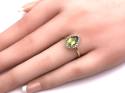 9ct Yellow Gold Peridot & Diamond Cluster Ring