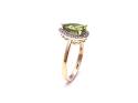 9ct Yellow Gold Peridot & Diamond Cluster Ring