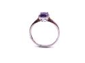 9ct White Gold Amethyst & Diamond Cluster Ring