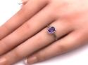 9ct White Gold Amethyst & Diamond Cluster Ring