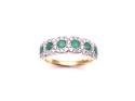 18ct Emerald & Diamond Cluster Ring 0.50ct