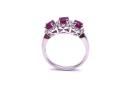 Platinum Ruby and Diamond 3 Stone Cluster Ring