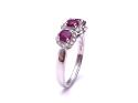 Platinum Ruby and Diamond 3 Stone Cluster Ring