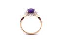 9ct Yellow Gold Amethyst & Diamond Ring 0.25ct