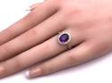 9ct Yellow Gold Amethyst & Diamond Ring 0.25ct