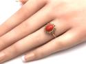 9ct Synthetic Orange Stone Ring