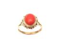 9ct Synthetic Orange Stone Ring