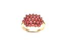 9ct Yellow Gold Orange Garnet Cluster