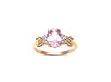 9ct Yellow Gold Kunzite & Zircon Ring