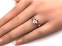 9ct Yellow Gold Kunzite & Zircon Ring