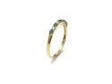 9ct Yellow Gold Emerald & Diamond Eternity Ring